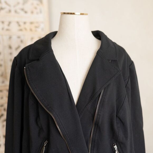 Lane Bryant Black Knit Moto Jacket‎ size 28 - Picture 5 of 12